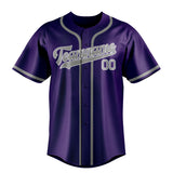 Custom Purple & Gray Colors Design Sports Baseball Jersey