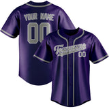 Custom Purple & Gray Colors Design Sports Baseball Jersey