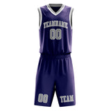 Custom Purple Gray Basketball Set