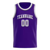 Custom Purple & Gray Colors Design Sports Basketball Jersey