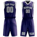 Custom Purple Gray Basketball Set