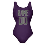 Custom Purple Dark Grey Swimsuit