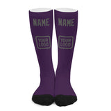 Custom Purple Dark Grey Knee-High Sock