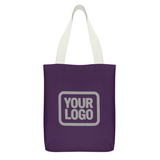 Custom Purple Dark Grey Canvas Tote Bag