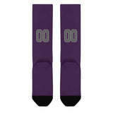 Custom Purple Dark Grey Knee-High Sock