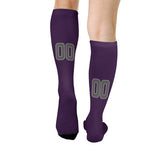 Custom Purple Dark Grey Knee-High Sock