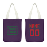 Custom Purple Red Canvas Tote Bag