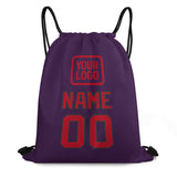 Custom Purple Red Drawstring Bag