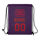 Custom Purple Red Drawstring Bag