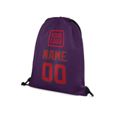 Custom Purple Red Drawstring Bag