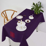 Custom Purple Green Square Table Cloth
