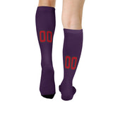 Custom Purple Red Knee-High Sock
