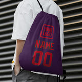 Custom Purple Red Drawstring Bag