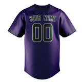Custom Purple & Green Colors Design Sports Baseball Jersey