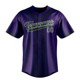 Custom Purple & Green Colors Design Sports Baseball Jersey