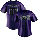 Custom Purple & Green Colors Design Sports Baseball Jersey