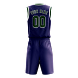 Custom Purple Green Basketball Set