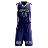 Custom Purple Green Basketball Set