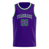 Custom Purple & Green Colors Design Sports Basketball Jersey