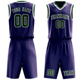 Custom Purple Green Basketball Set