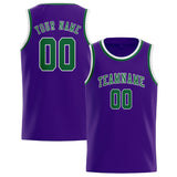 Custom Purple & Green Colors Design Sports Basketball Jersey