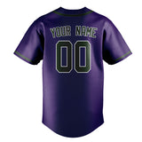 Custom Purple & Dark Green Colors Design Sports Baseball Jersey