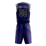Custom Purple Dark Green Basketball Set