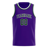Custom Purple & Dark Green Colors Design Sports Basketball Jersey