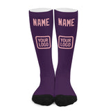 Custom Purple Light Pink Knee-High Sock