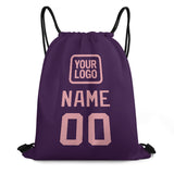 Custom Purple Light Pink Drawstring Bag