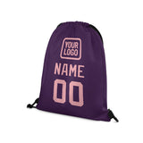 Custom Purple Light Pink Drawstring Bag