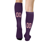 Custom Purple Light Pink Knee-High Sock