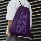 Custom Purple Light Purple Drawstring Bag