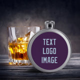 Custom Purple Light Blue Hip Flask