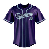 Custom Purple & Light Blue Colors Design Sports Baseball Jersey