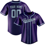 Custom Purple & Light Blue Colors Design Sports Baseball Jersey