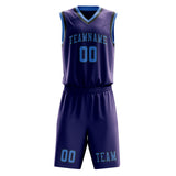 Custom Purple Light Blue Basketball Set