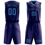 Custom Purple Light Blue Basketball Set