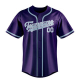 Custom Purple & Light Blue Colors Design Sports Baseball Jersey