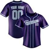 Custom Purple & Light Blue Colors Design Sports Baseball Jersey