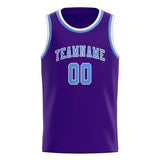 Custom Purple & Light Blue Colors Design Sports Basketball Jersey