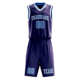 Custom Purple Light Blue Basketball Set