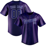 Custom Purple & Sky Blue Colors Design Sports Baseball Jersey