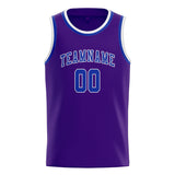 Custom Purple & Sky Blue Colors Design Sports Basketball Jersey