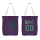 Custom Purple Blue Green Canvas Tote Bag