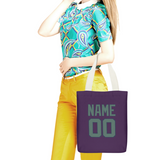 Custom Purple Blue Green Canvas Tote Bag