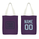 Custom Purple Light Blue Canvas Tote Bag