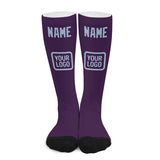 Custom Purple Light Blue Knee-High Sock