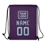Custom Purple Light Blue Drawstring Bag