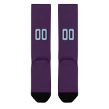 Custom Purple Light Blue Knee-High Sock